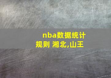 nba数据统计规则 湘北,山王